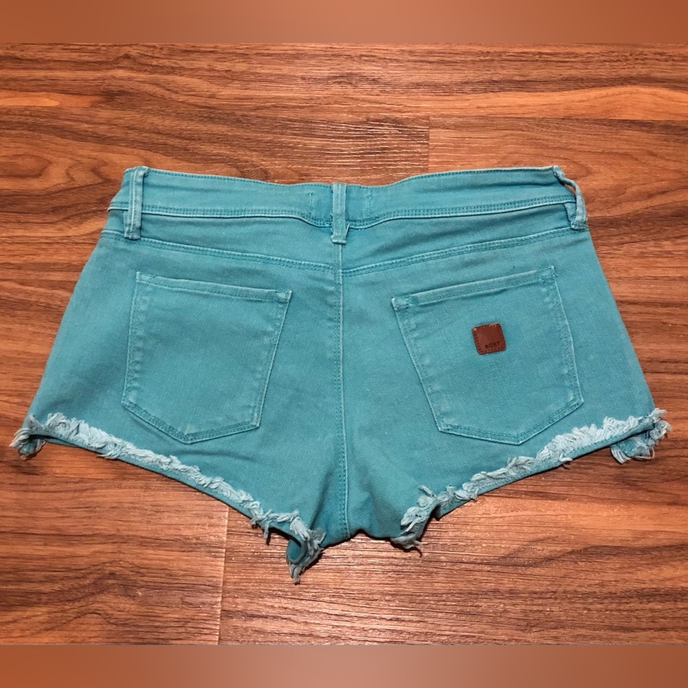 Turquoise Roxy Jean Shorts - Picture 2 of 2